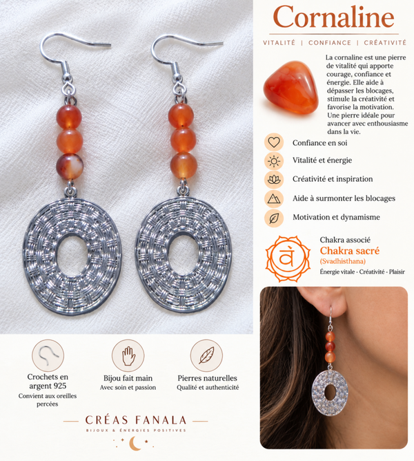 Boucles d’oreilles Cornaline