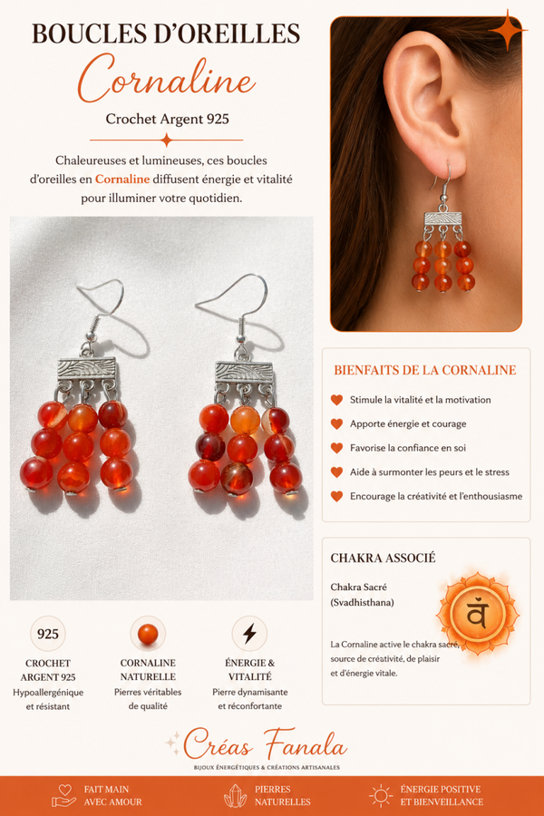 Boucles d’oreilles Cornaline
