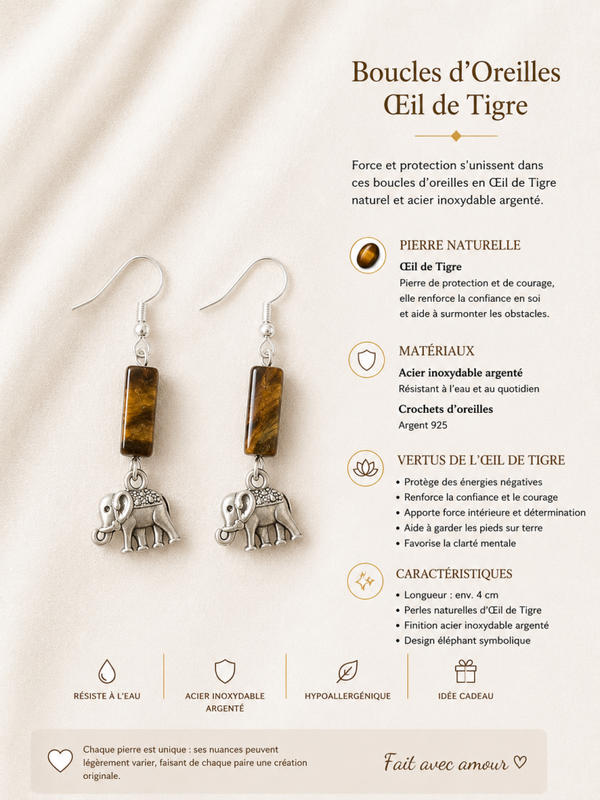 Boucles d’oreilles Œil de Tigre