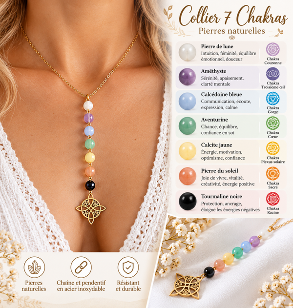 Collier 7 Chakra - Nœud de Wiccan