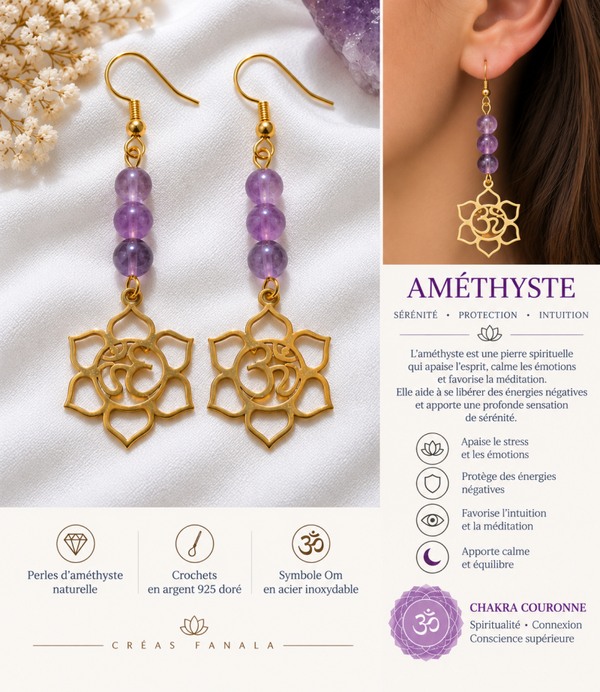 Boucles d’oreilles Améthyste