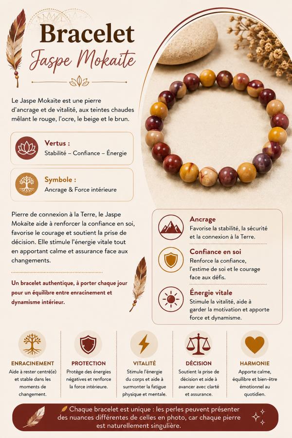 Bracelet en Jaspe Mokaïte