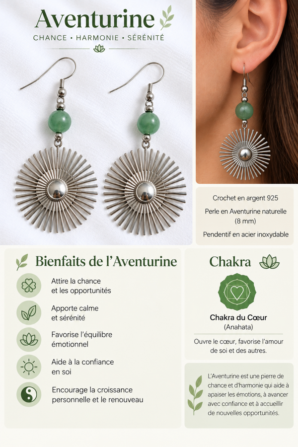 Boucles d’oreilles Aventurine