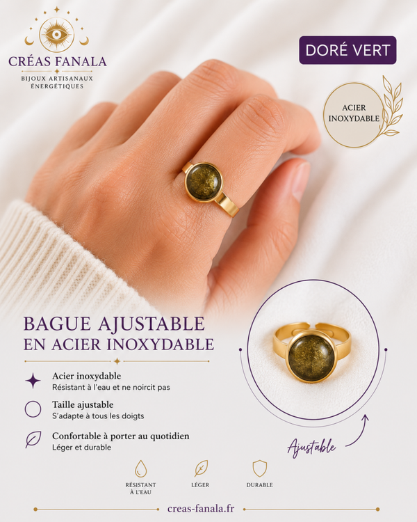 Bague Doré Vert