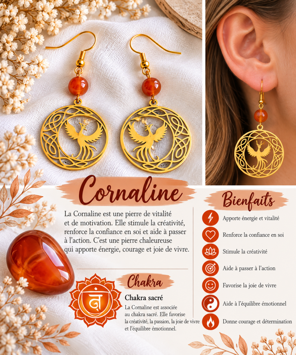 Boucles d’oreilles Cornaline