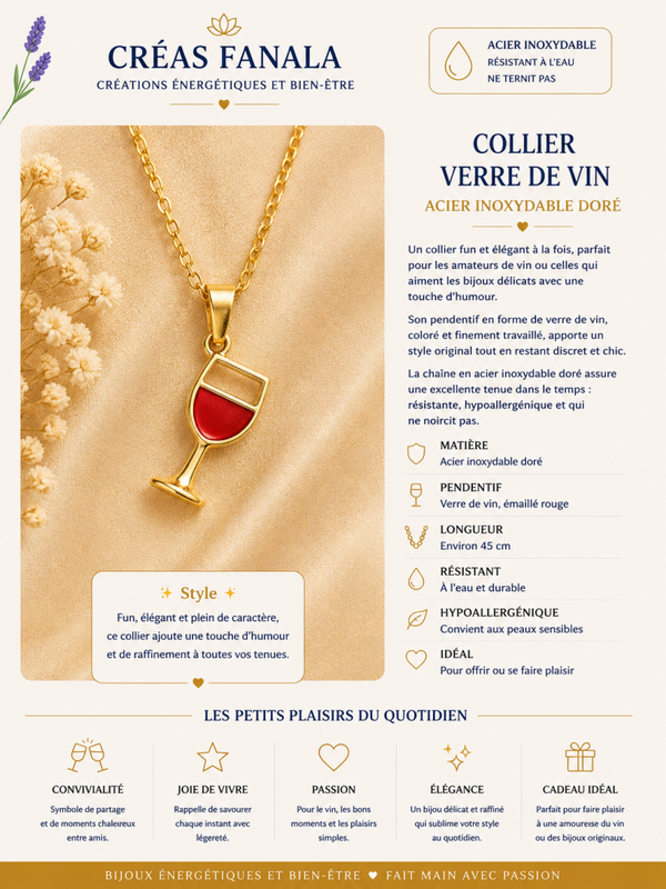 Collier Verre de Vin