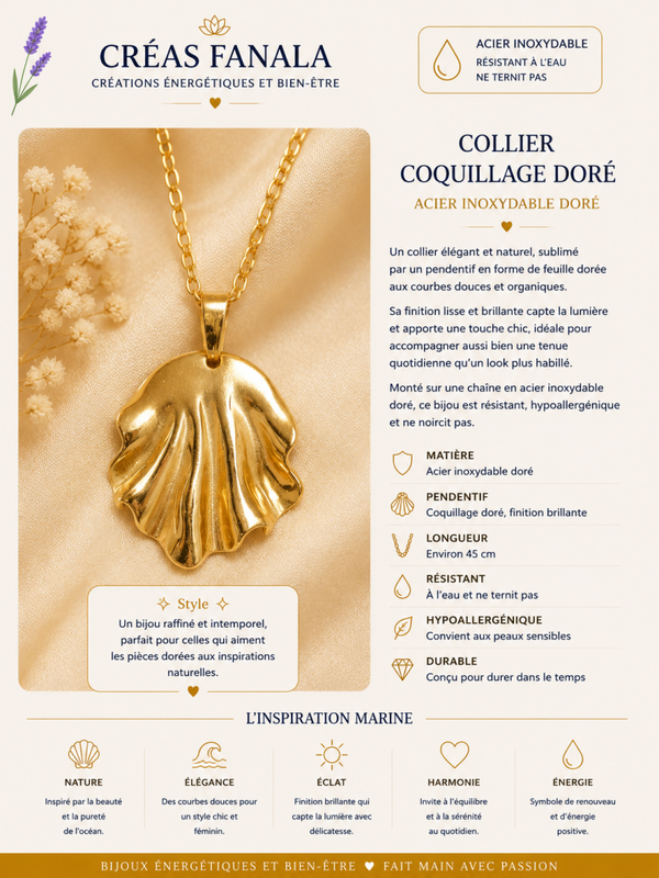 Collier Feuille Dorée