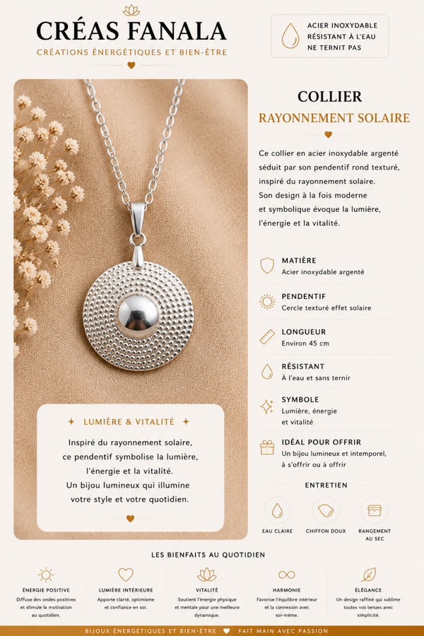 Collier en acier inoxydable – Capsule argenté