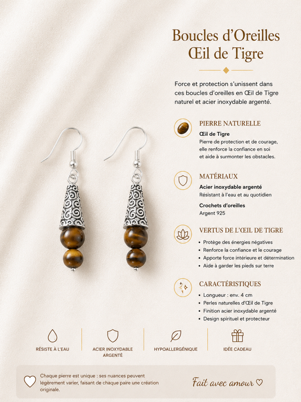 Boucles d’oreilles Œil de Tigre