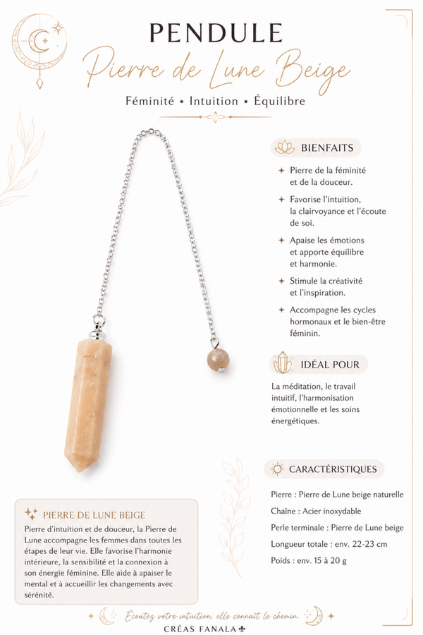 Pendule Pierre de Lune Beige