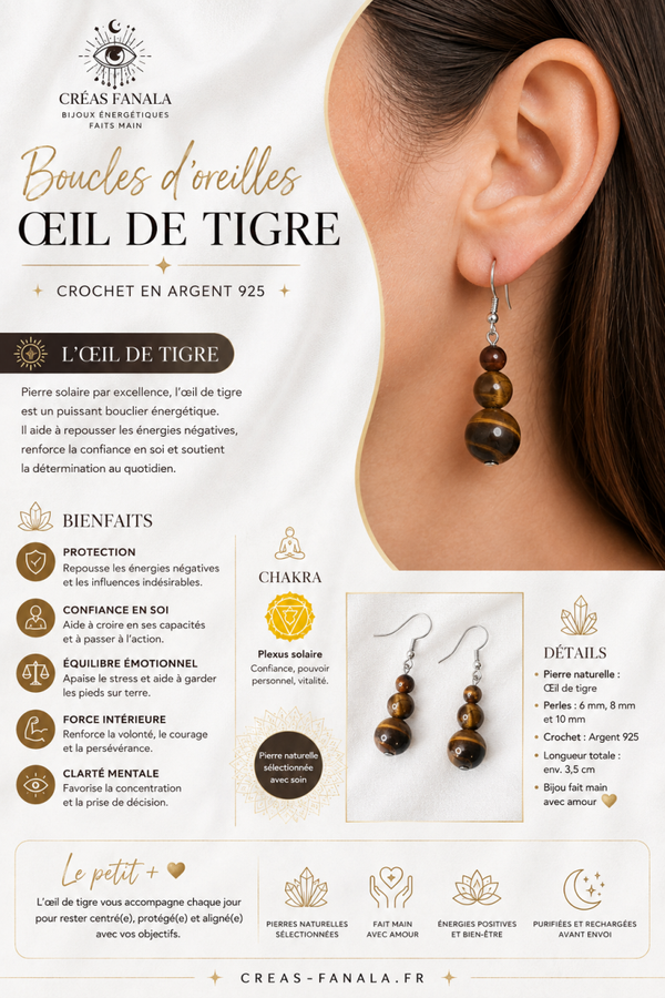 Boucles d’oreilles Œil de Tigre