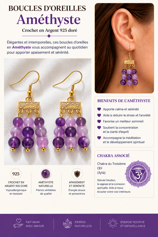 Boucles d’oreilles Améthyste