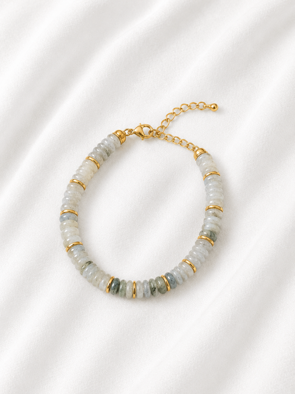 Bracelet Labradorite – Acier Inoxydable Doré