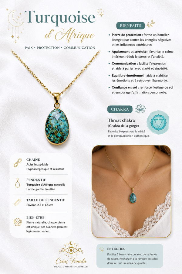 Collier Turquoise d’Afrique Serti