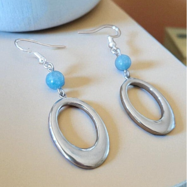 Boucles d’oreilles Aigue-Marine