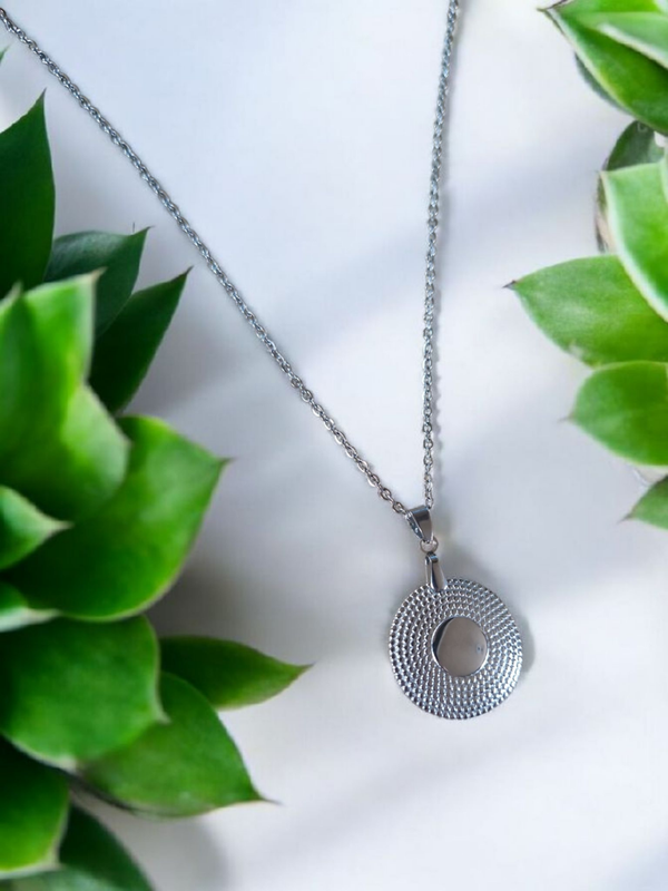 Collier en acier inoxydable – Capsule argenté