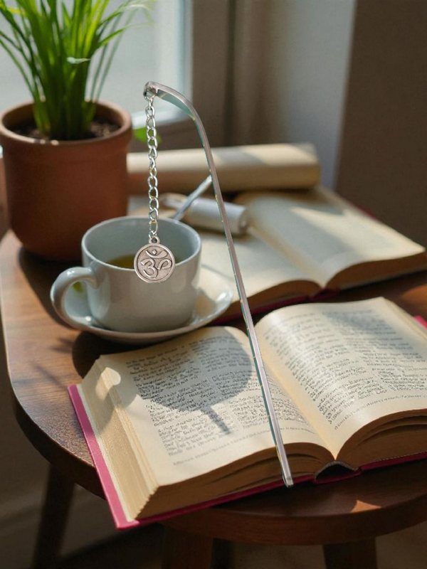 Marque-page en Inox avec Breloque Om