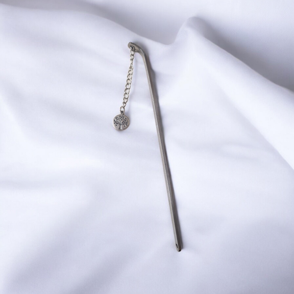 Marque-page en Inox avec Pendentif Arbre de Vie