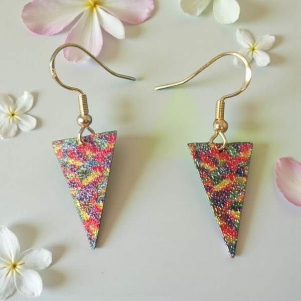 Boucles d’oreilles – Triangles Colorés