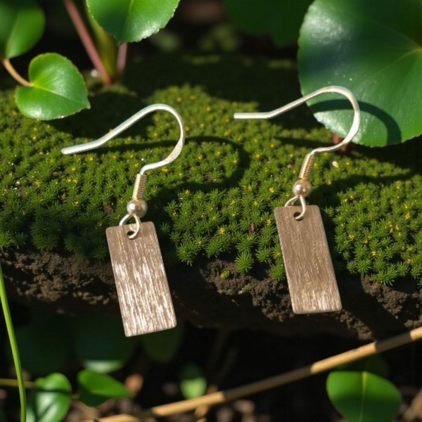 Boucles d’oreilles – Rectangles Brossés