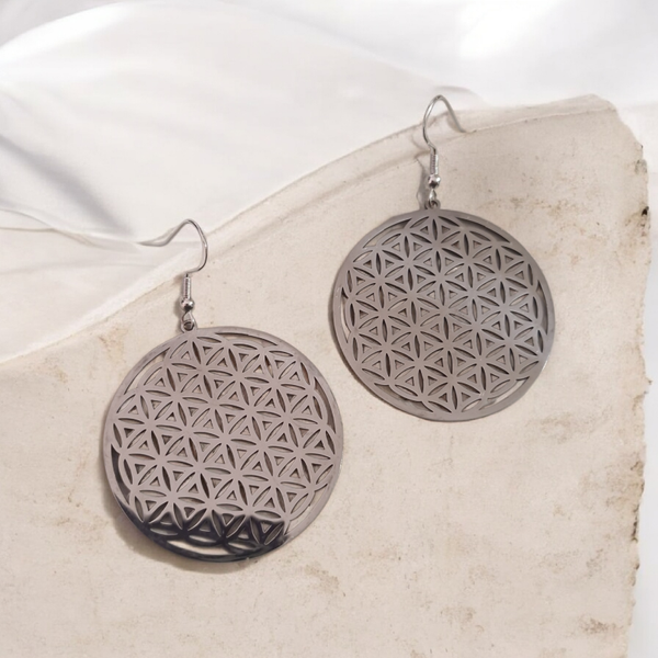 Boucles d’oreilles — Fleur de Vie Argentée