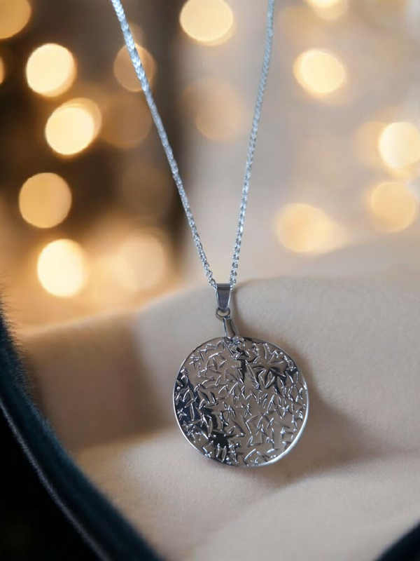 Collier en acier inoxydable – Galaxie argentée