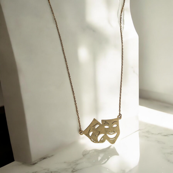 Collier masques – Acier inoxydable doré