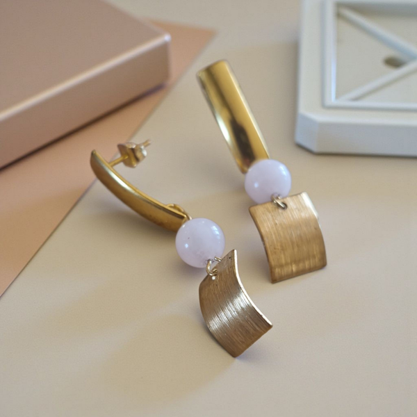 Boucles d’oreilles Quartz Rose – Douceur et amour