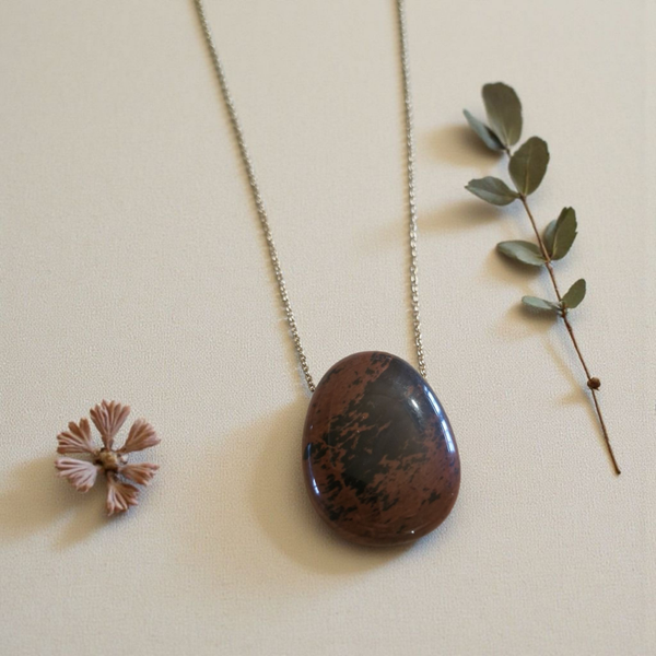 Collier Obsidienne Acajou