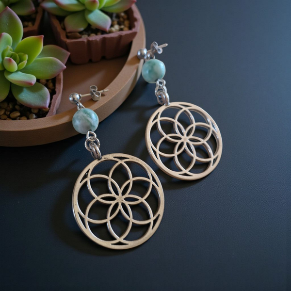 Boucles d’oreilles Fleur & Serpentine – Harmonie & protection