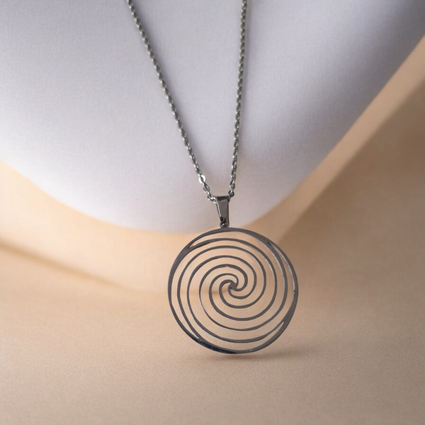 Collier spirale – Acier inoxydable argenté