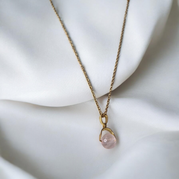 Collier – Quartz rose