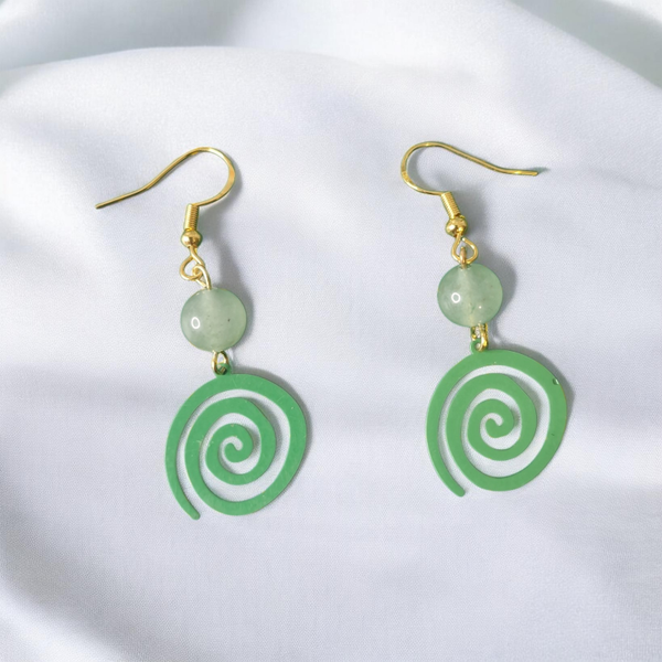 Boucles d’oreilles en acier inoxydable et aventurine