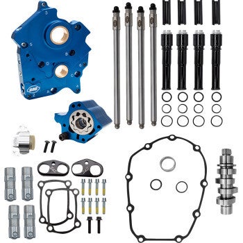S&S Cam Chest kit - 496 Chain Drive Cam - Oil Cooled - Black Pushtubes - M8