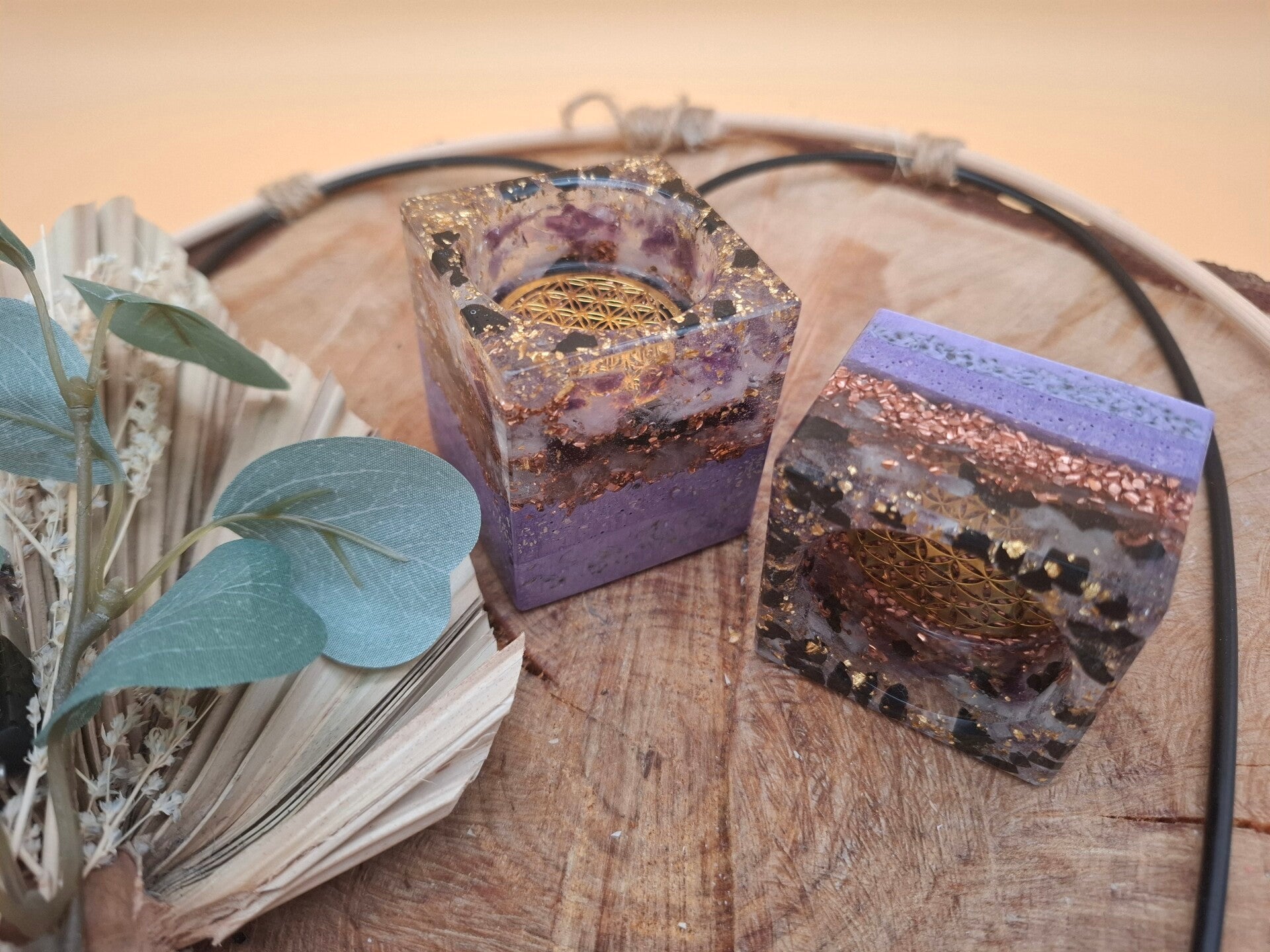 Orgonit Teelichthalter Amethyst klein