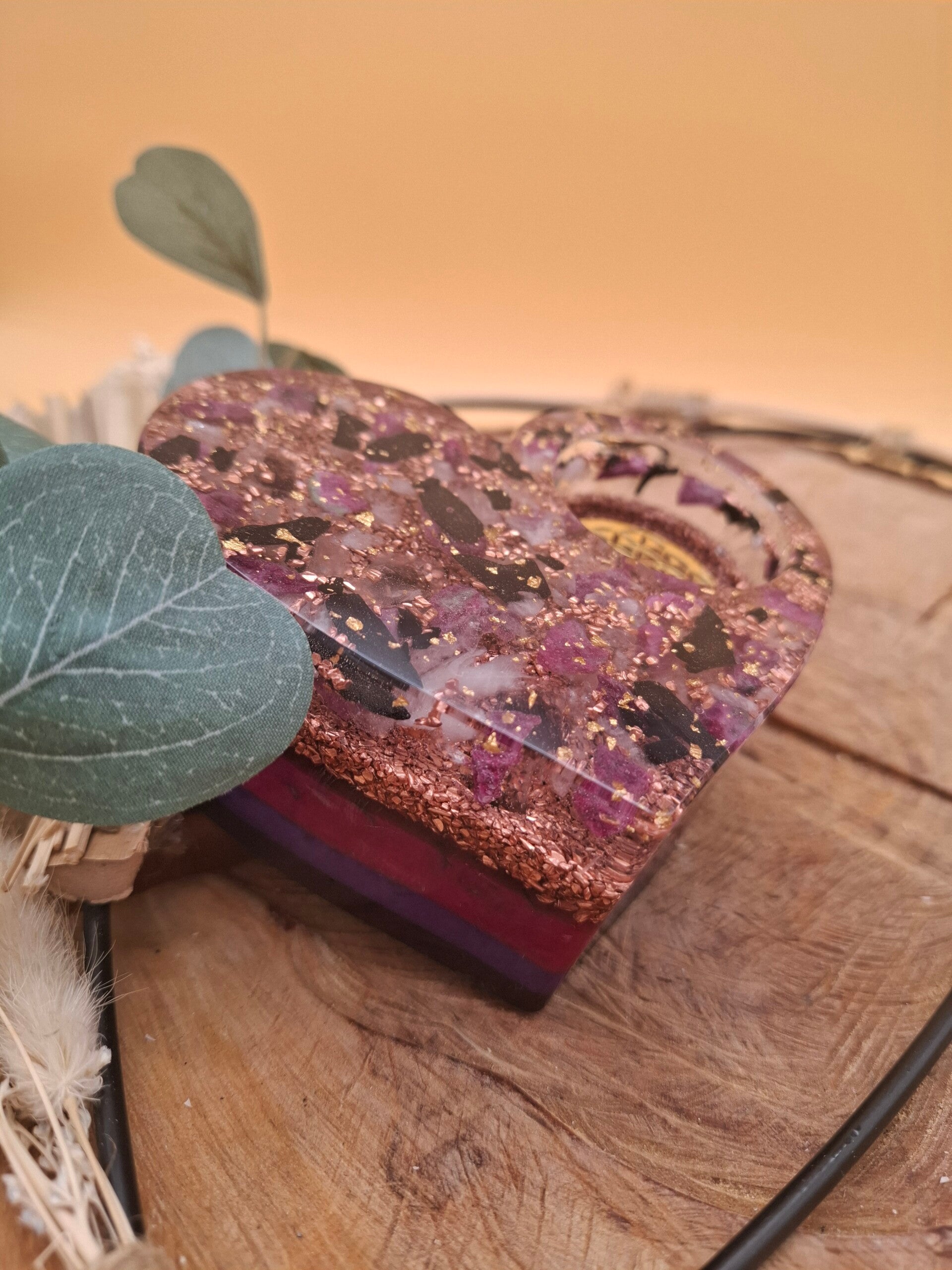 Teelichthalter Herz Rubin