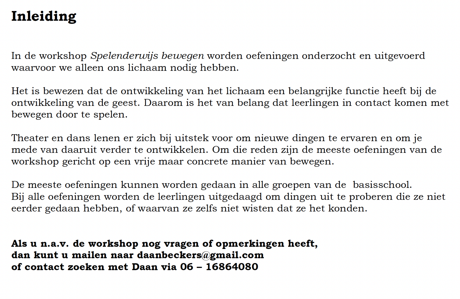 MASTERCLASS Spelenderwijs Bewegen