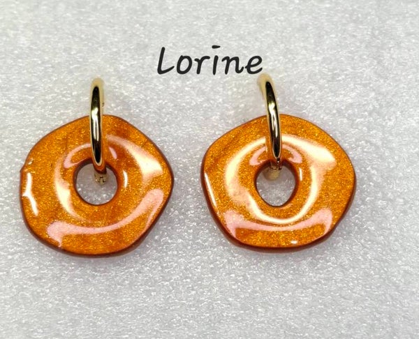 Lorine -  orange nacré et scintillantes