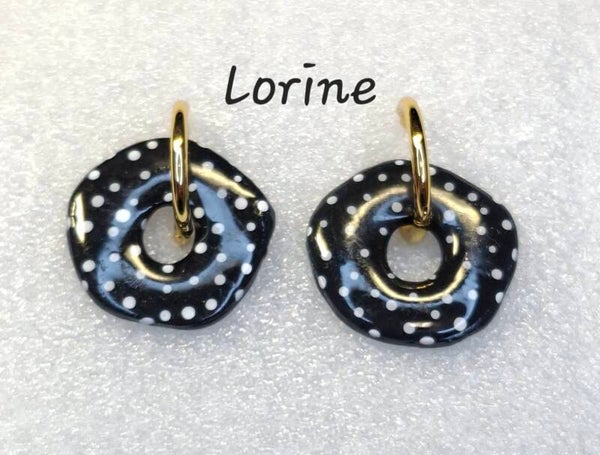 Lorine - bleu marine & pois blancs