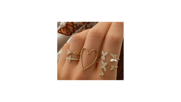 Ensemble de bagues dorées Aurélia