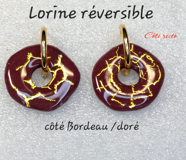 Lorine - réversible marron/doré