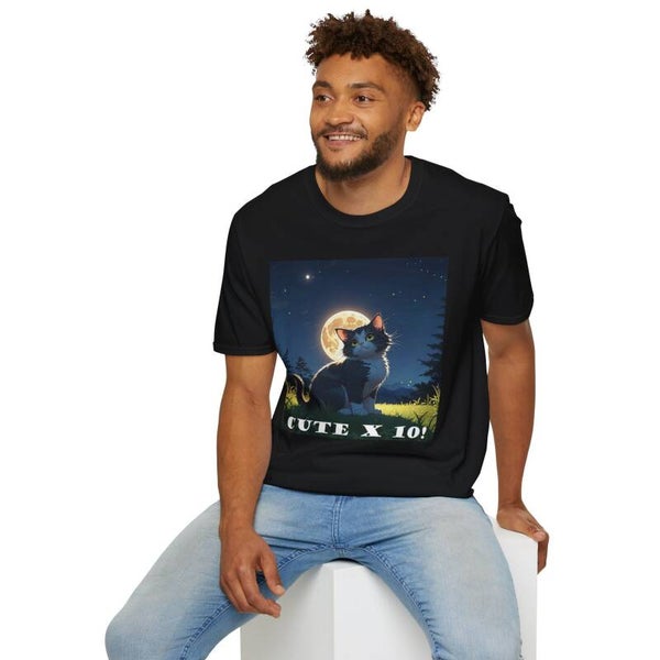 Cute X 10 - Cat Softstyle T-Shirt    Adorable Print for Cat Lovers