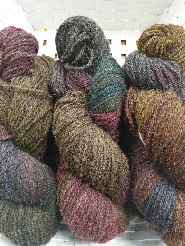 Hand dyed DK British 100% wool 100g  Midnight Rainbow