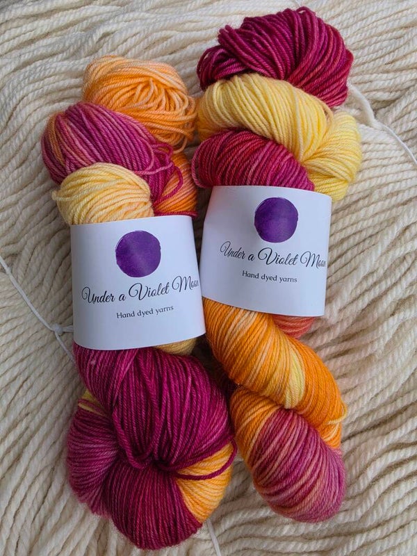 Hand dyed socks yarn 4ply Fruit Salad