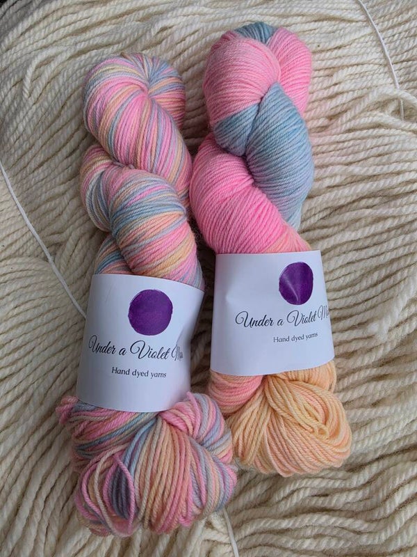 Hand dyed socks yarn 4 ply Unicorn Rainbow