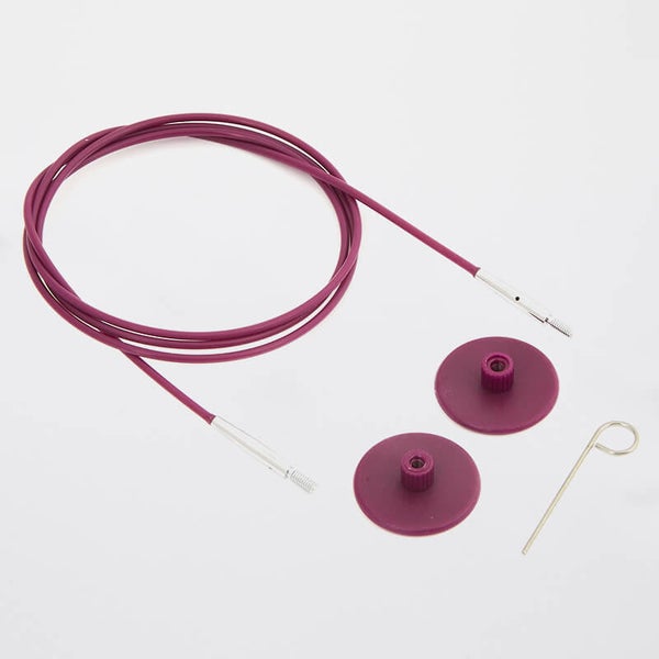 KnitPro Purple Nylon Cables with Silver Connector