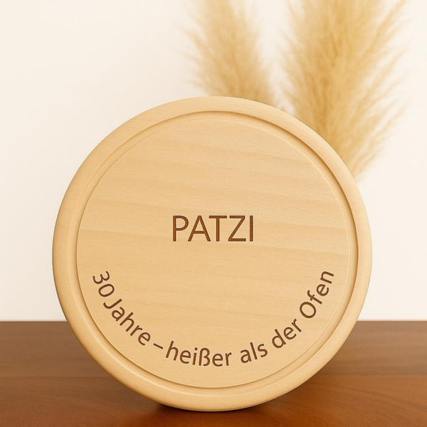 Holzbrett rund mit Wunschgravur