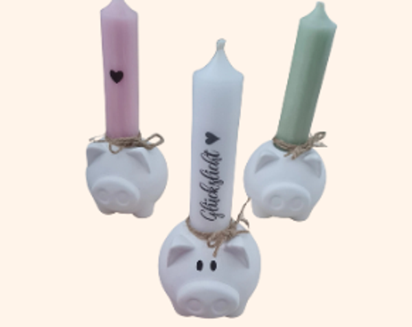 Kerzenset "Glücksschwein"