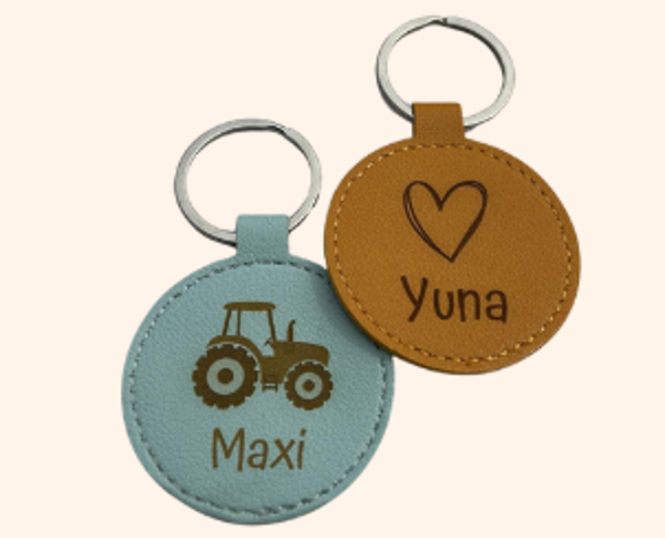 Kunstlederanhänger rund