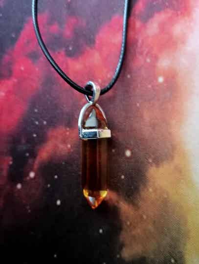 Amberkleurig steen Ketting